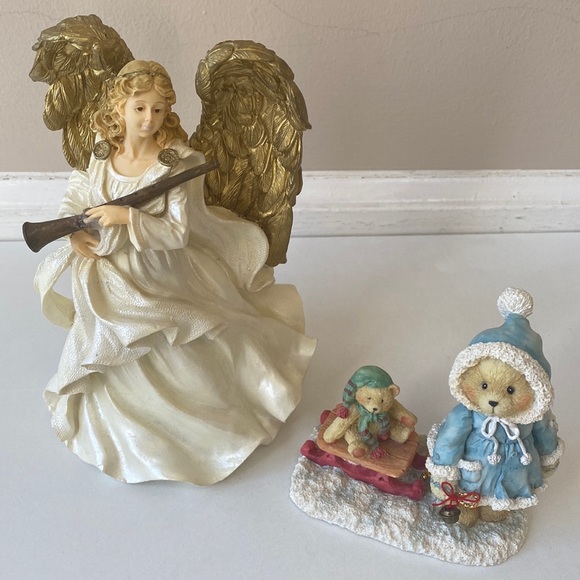 Other - Bundle of 2-Angel w/horn & Cherished Teddies “A Special Friend Warms The Season”